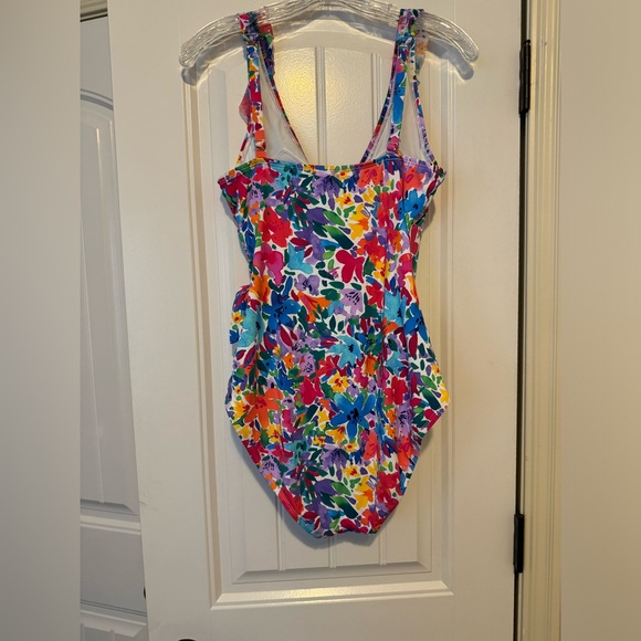 Tommy Bahama Watercolor Floral Wrap Swimsuit - Picture 3 of 4